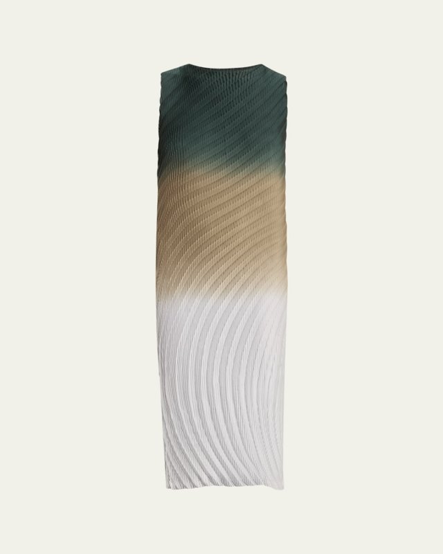 Nuance Ombre Pleated Midi Dress